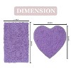 Bell Flower Collection Tufted Bath Rugs, Extra Soft and Absorbent, Non-Slip Bath Mats, Machine Washable Bathroom Mats, 2 Pcs Set, Purple - 3 of 4