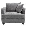 Chenille Accent Chair with Storage Ottoman, Upholstered Armchair Reaging Chair Barrel Chair - ModernLuxe - 4 of 4
