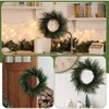 24 inch real cedar wreath front door large artificial green pine wreathxmas home indoor outdoor wall window farmhouse fireplace decor - 3 of 4