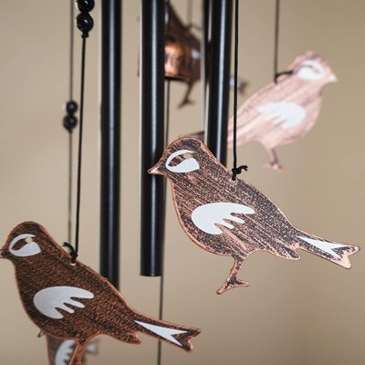 32" Rustic Brown Iron Songbird Wind Chimes