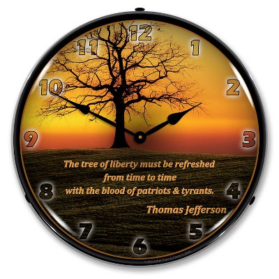 Collectable Sign & Clock | The Tree of Liberty LED Wall Clock Retro/Vintage, Lighted