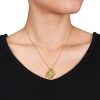 EVERLY JEWELRY | Yellow Plated Sterling Silver 3/5 CT TW Lab-Grown Diamond Flower Pendant with Chain, 20-inch - 3 of 4