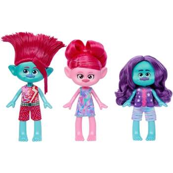DreamWorks Trolls Band Together Trendsettin Trio Fashion Dolls with Queen Poppy Spruce Bruce & Floyd
