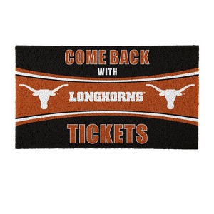Evergreen Come Back with Tickets University of Texas 28" x 16" Woven PVC Indoor Outdoor Doormat - 1 of 4
