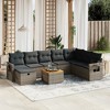 vidaXL Patio Sofa Set with Cushions Outdoor Furniture 9 Piece Poly Rattan - Gray without storage - 2 of 4
