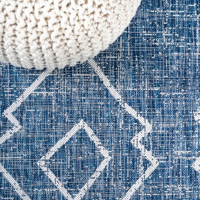 Ivory Diamond Trellis Easy-Care Synthetic Indoor/Outdoor Rug - 3x5