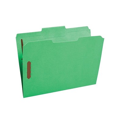 Staples Colored Reinforced Tab Fastener Folders Letter Size Green 50/Box 807795
