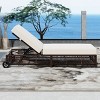 Adjustable 5-Position Rattan Outdoor Lounge Chair with Wheels, Cushions, Weather-Resistant Frame for Patio & Pool -Coolbibila - 3 of 4