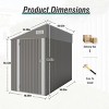 4x8FT Metal Storage Shed with Hinged Side Door, Ventilation, Waterproof Roof, and Durable Frame for Multi-Scene Use - Coolbibila - 4 of 4