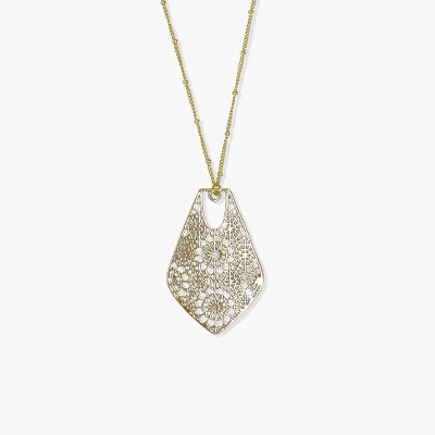 sanctuaire Statement Filigree Beaded Chain Necklace Gold