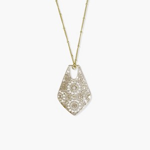 sanctuaire Statement Filigree Beaded Chain Necklace Gold - 1 of 3