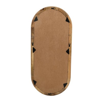 Natural Light Wood Oval Wall Mirror
