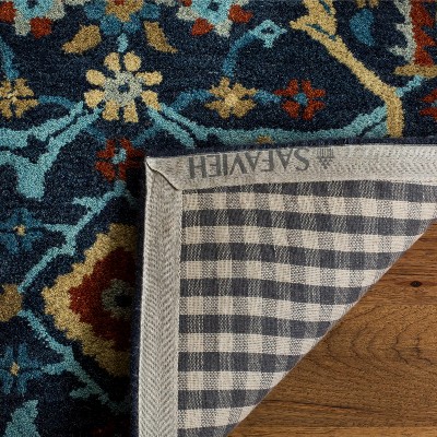 Elegant Heritage Blue Wool 3' x 5' Hand-tufted Rectangular Rug