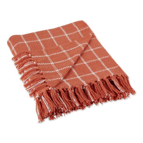 50"x60" Checked Plaid Throw Blanket Spice - Design Imports: Lightweight ...