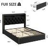 Velvet Bed Frame with 4 Storage Drawers, Upholstered Queen Platform with Tufted Headboard and Nailhead Trim Design - 2 of 4