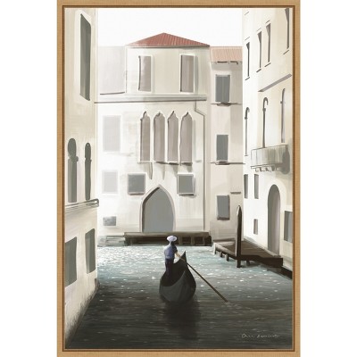 Venice Moment Canvas Print with Sylvie Maple Frame