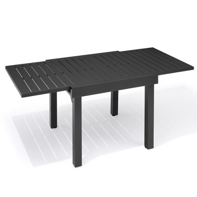Crestlive Products Modern Aluminum Outdoor Dining Table Expandable Patio Dining Table for 4-6 People Outside