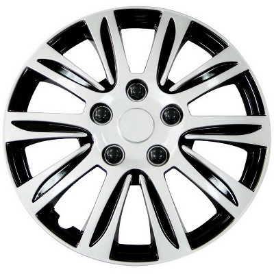 14" Set of 4 Pilot Automotive Label Premier Wheel Covers Silver