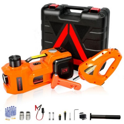 Syemin Lift Jacks Electric Car Jack Kit,5 Ton Hydraulic Jack Lift for SUV ,MPV Sedan,Chrome vanadium steel, Orange, 14.6"*13.58"*7.08"