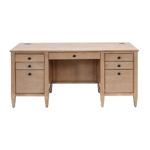 Modern Wood Double Pedestal Desk with Storage Laurel Collection - Martin Furniture: Office Furniture, File Drawer - 1 of 4
