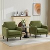 Mid-Century Accent Chair Set of 2, Modern Comfy Living Room Chairs,Linen Fabric Upholstered Armchair,Reading Side Chair, Single Sofa - 2 of 4
