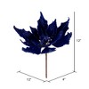 Vickerman Double Sided Artificial Velvet Poinsettia Pick - 2 of 2