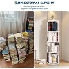 Wooden Rotating Bookshelf, 4Tier 360° Display Floor-Standing Bookcase, Multi-Functional Storage Organizer for Living Room, Bedroom - 4 of 4