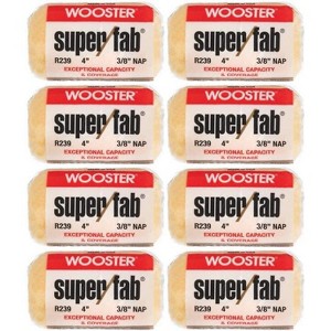 Wooster Genuine 4" Super/Fab 3/8" Nap Roller Cover 8-Pack, R239-4-8PK - 1 of 2
