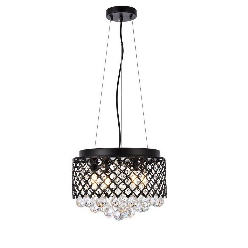 Elegant Lighting Tully 4 lights pendant in black - image 1 of 4