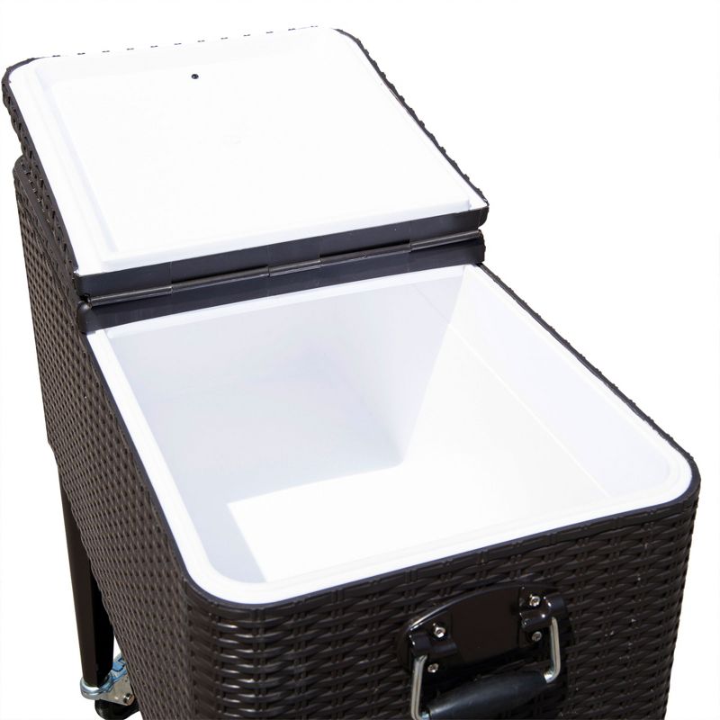 Outsunny 80 QT Rolling Cooling Bins Ice Chest on Wheels Outdoor Stand Up Drink Cooler Cart for Party, 6 of 11
