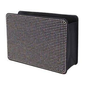 Unique Bargains Car Sunglasses Case Universal Faux Leather Rhinestones Metal 7.87"x 5.51" 1 Pc - 1 of 4