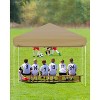 10x10 Pop Up Canopy with 3 Sidewalls - Easy Up Camping Tent with One Button Push Setup for Deck, Garden, Sports, Beach, Party - 3 of 4