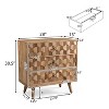 LOVSON Mid-Century Modern Mango Wood 3 Drawer Chest - 4 of 4
