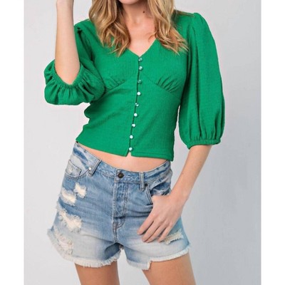Women's Bubble Sleeve Fun Top - Easel