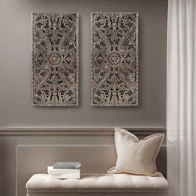 MAYEERTY Carved Wood 2-piece Wall Decor Set