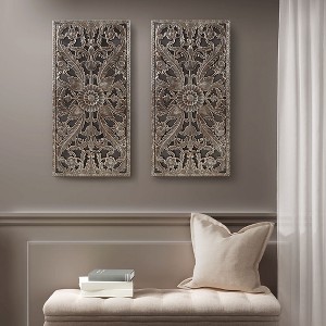MAYEERTY Wall Decor Set Carved Wood 2 piece - 1 of 4