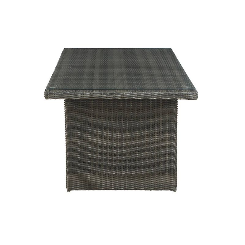 Asti Rectangle Wicker Outdoor Cocktail Table - Gray - Alaterre Furniture, 5 of 9