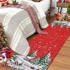 TackView Christmas Area Rug, Red Green Snowflake Tree Rugs Washable Throw Runner Rugs Carpet for for Living Room Kitchen - 2 of 4