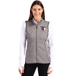 Cleveland Guardians Cutter & Buck Mainsail Sweater Knit Womens Full Zip Vest - 1 of 1