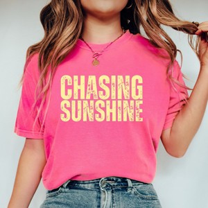 Simply Sage Market Chasing Sunshine Block Distressed Garment Dyed Tee - 1 of 4