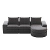 Curved Chenille Sectional Sofa with Chaise, L-Shaped Modular Couch with Deep Cushions and Neck Support Pillows for Living Room and Bedroom - 4 of 4