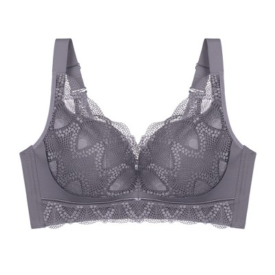 Agnes Orinda Women's Wirefree Comfortable Soft Push-up Lace Trim Plunge ...