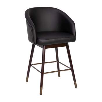 Emma and Oliver Upholstered  Counter Height Dining Stool with Wood Frame