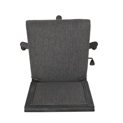 Charcoal Grey and Weathered Wood Rustic Swivel Office Chair