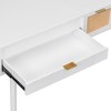 NicBex Vanity Desk with Mirror 43.3" Vanity Table with Flip-top Mirror, Classic Wood Makeup Vanity with 3 Drawers and 1 Upholstered Stool - 4 of 4
