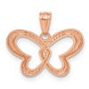 Black Bow Jewelry 14k Rose Gold and White Rhodium Heart Winged Butterfly Pendant, 19mm - 3 of 4