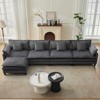 COZONY 112"/147" Modular Sectional Sofa, Corduroy Cloud Couch with Ottoman & Pillows, Comfy Deep Seat L-Shaped Sofa for Living Room, Apartment Office - 4 of 4