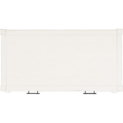 Distressed White Rectangular Wood Coffee Table with Storage
