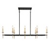 LNC Ukiiyoa 8-Light 49.2" Modern Oval Oversized Candle Kitchen Island Pendant Lights, Black and Gold - 2 of 4