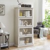 TIRAMISUBEST 4 Tier Glass Display Cabinet Storage Curio Cabinet with Flip up Glass Doors,Bookcase for Living Room - 3 of 4